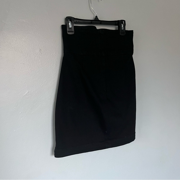 Express Tie Lace Up Stretch Pencil Knee Length Mini Skirt Black Small XS 2 - Picture 9 of 10